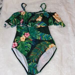 One piece tropical swimsuit